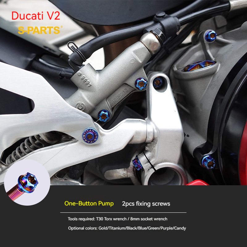 S-PARTS  Compatible with / Suitable for Ducati DUCATI V2 Full Titanium Bolt Kit