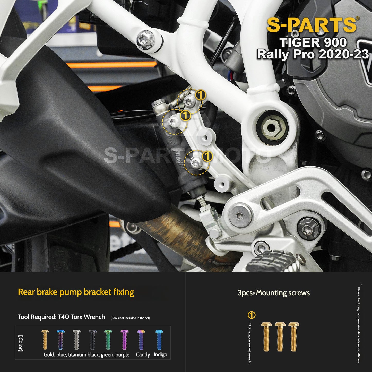 SPARTS Triumph Tiger 900 Rally Pro (2020–2023) Motorcycle Modified Titanium Alloy Bolts