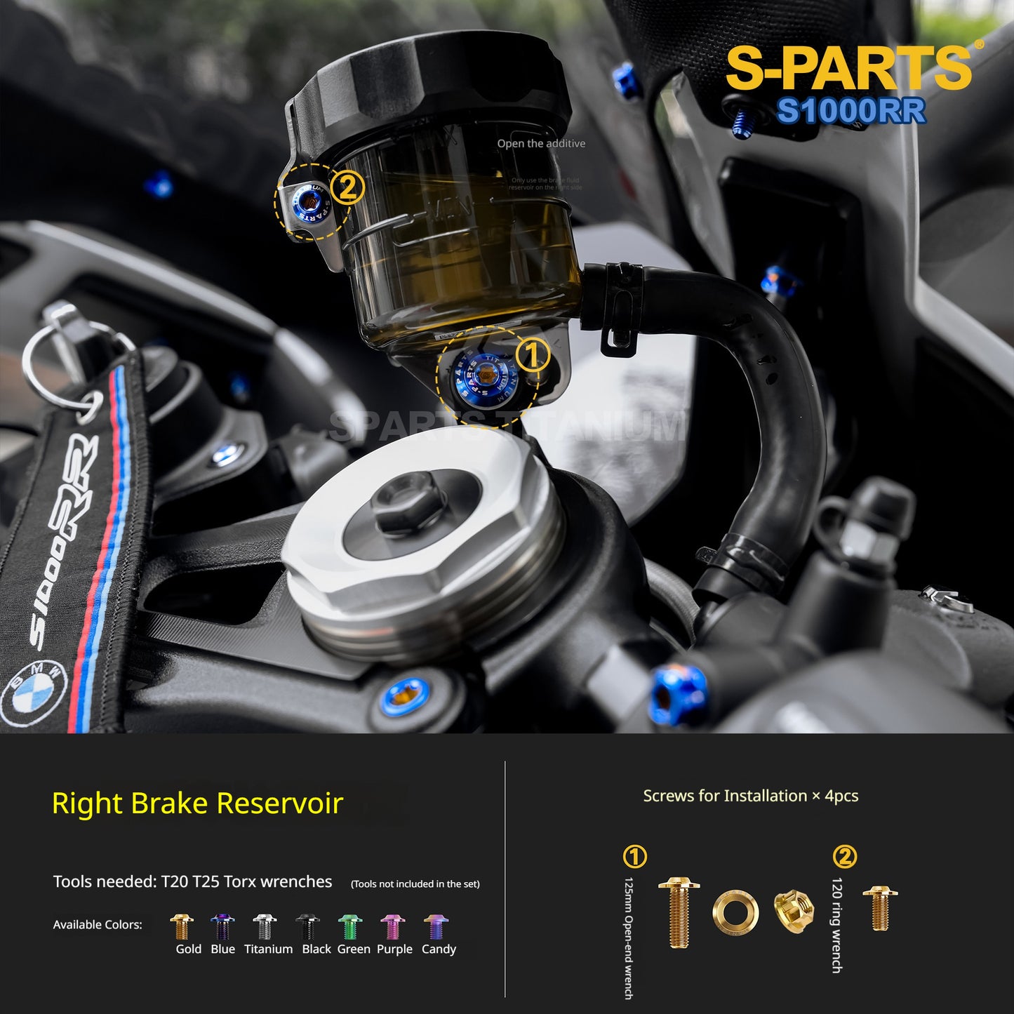 SPARTS Titanium Chassis Bolt Kit Brake Disc Caliper Sprocket Screws for BMW S1000RR