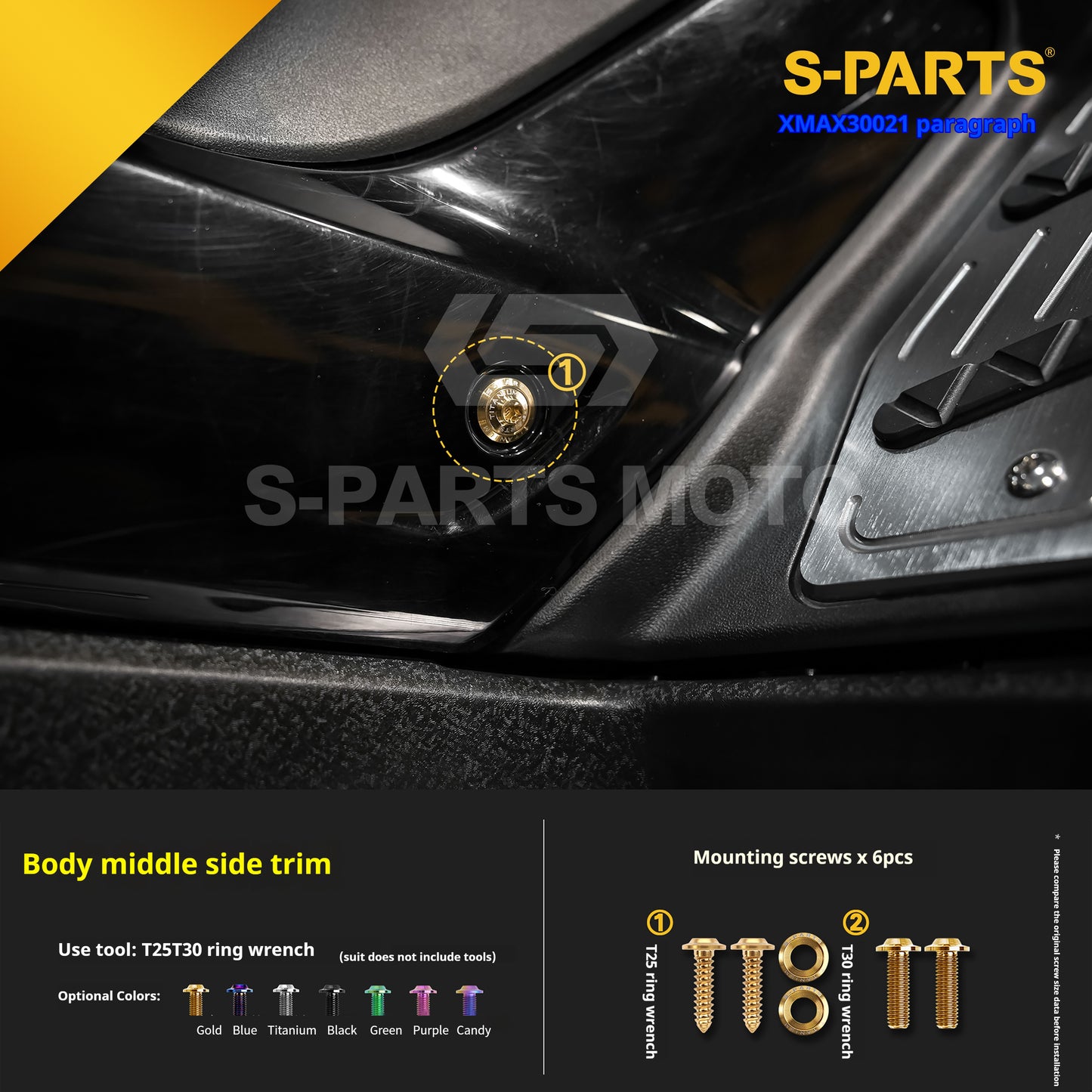 SPARTS 2021 XMAX300 YAMAHA Motorcycle Modified Titanium Alloy Bolts Screws