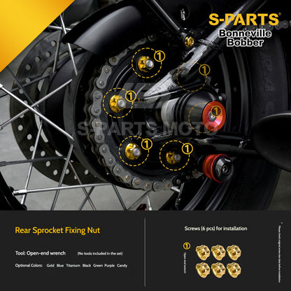 SPARTS Titanium Set Screws for Triumph Bonneville Bobber Motorcycle Modification