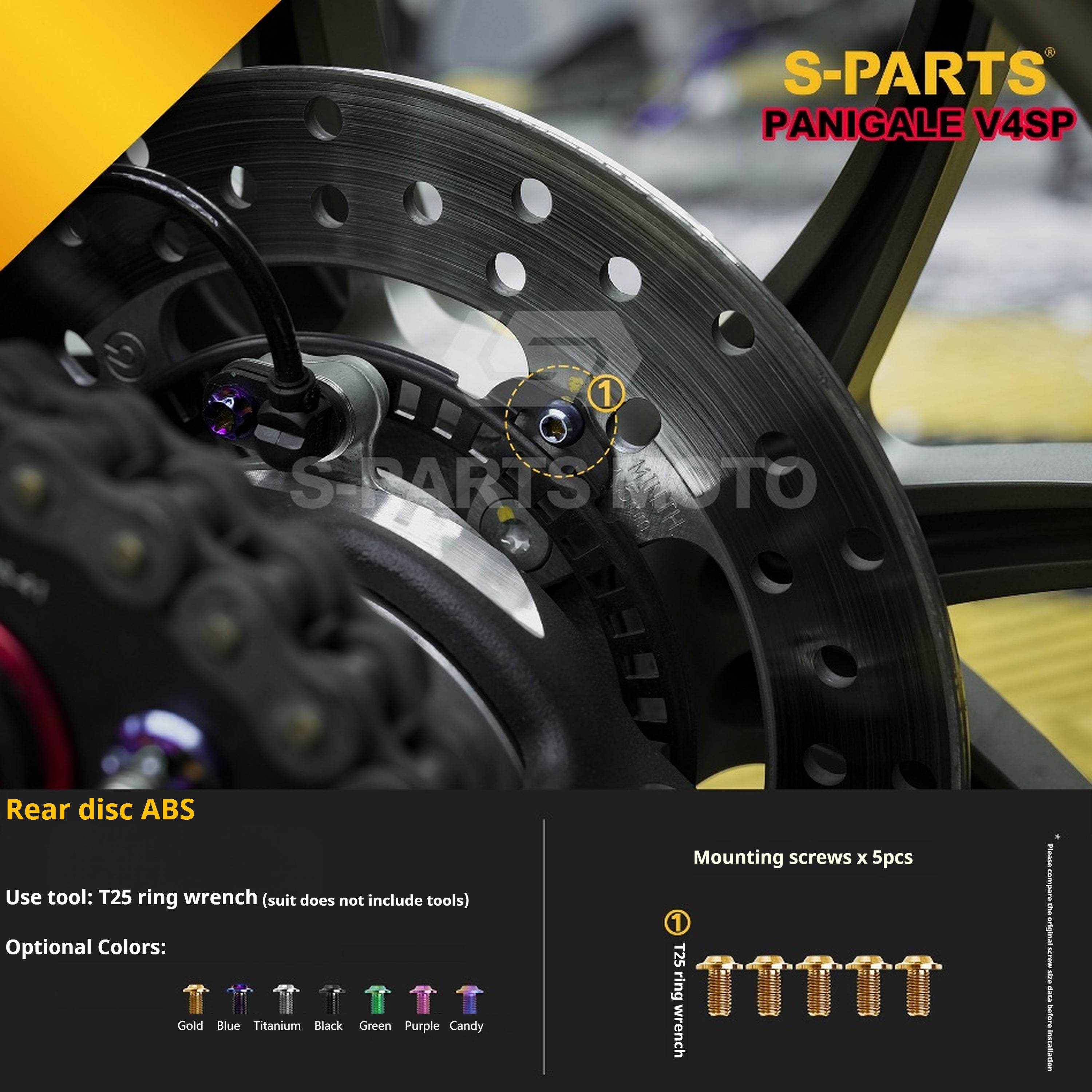 SPARTS TC4 Titanium Bolt Kit for Ducati Panigale V4SP Motorcycle