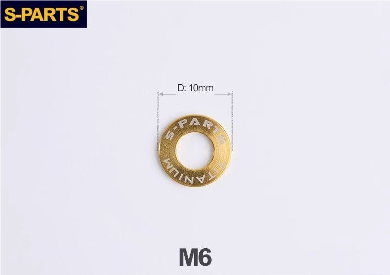 S-PARTS M3 / M4 / M5 / M6 / M8 / M10 / M12 TC4 Titanium Flat Washers for E-Bikes, Motorcycles & Bicycles