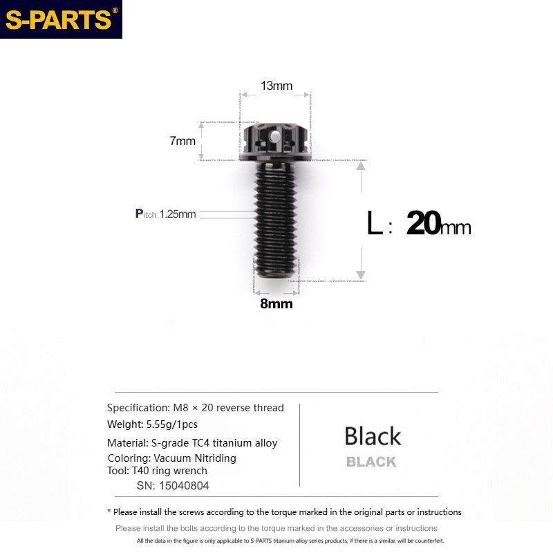 SPARTS Titanium Mirror Block-Off Bolts · M8/M10 Positive & Reverse Thread · Lightweight Motorcycle Plug Bolts