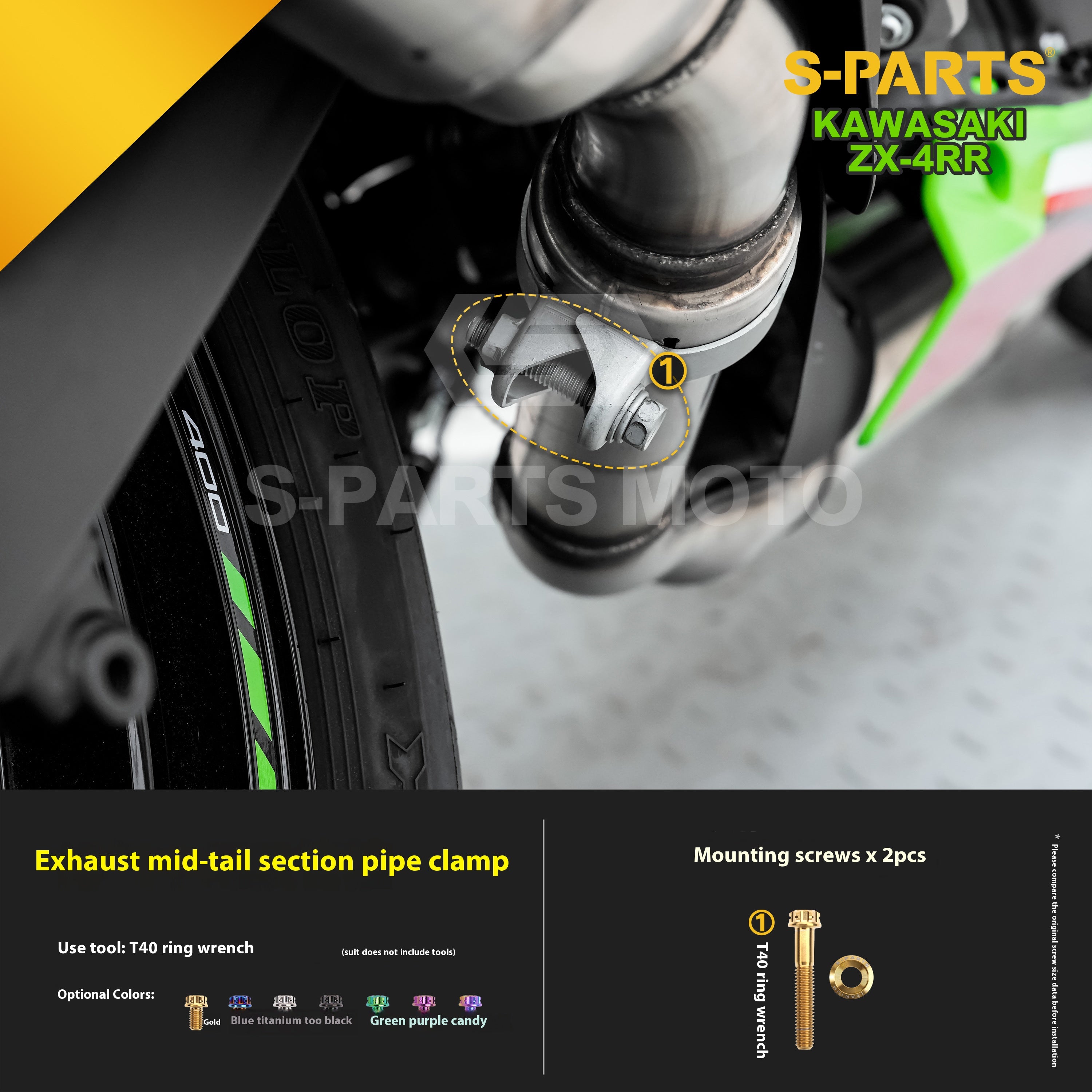 SPARTS TC4 Titanium Bolt Kit for Kawasaki ZX-4RR | Motorcycle Titanium Bolt Upgrade