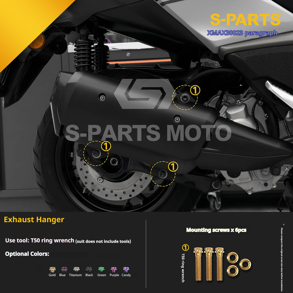 SPARTS Titanium Bolt Set for 2023 XMAX300 | Yamaha Motorcycle Titanium Bolt Upgrade