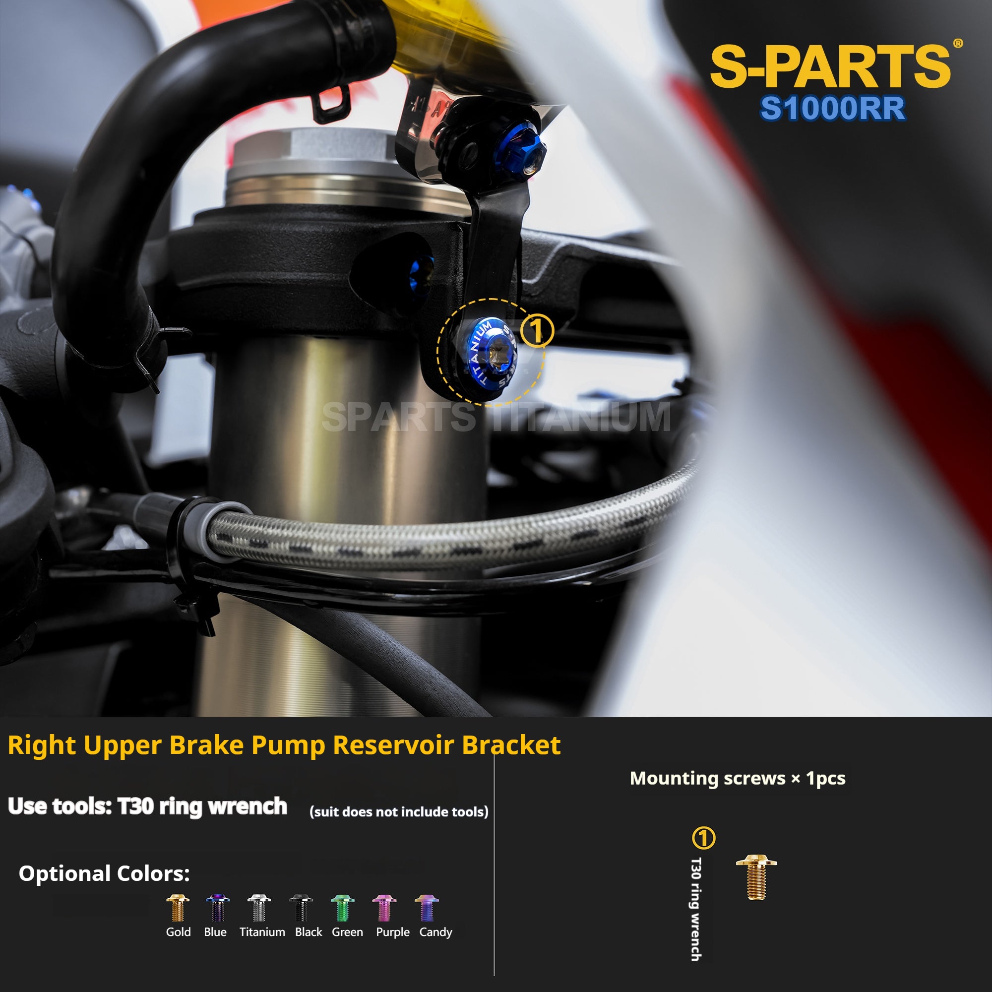 SPARTS TC4 Titanium Bolt Kit Compatible with BMW S1000RR — Full Motorcycle Upgrade Fastener Set