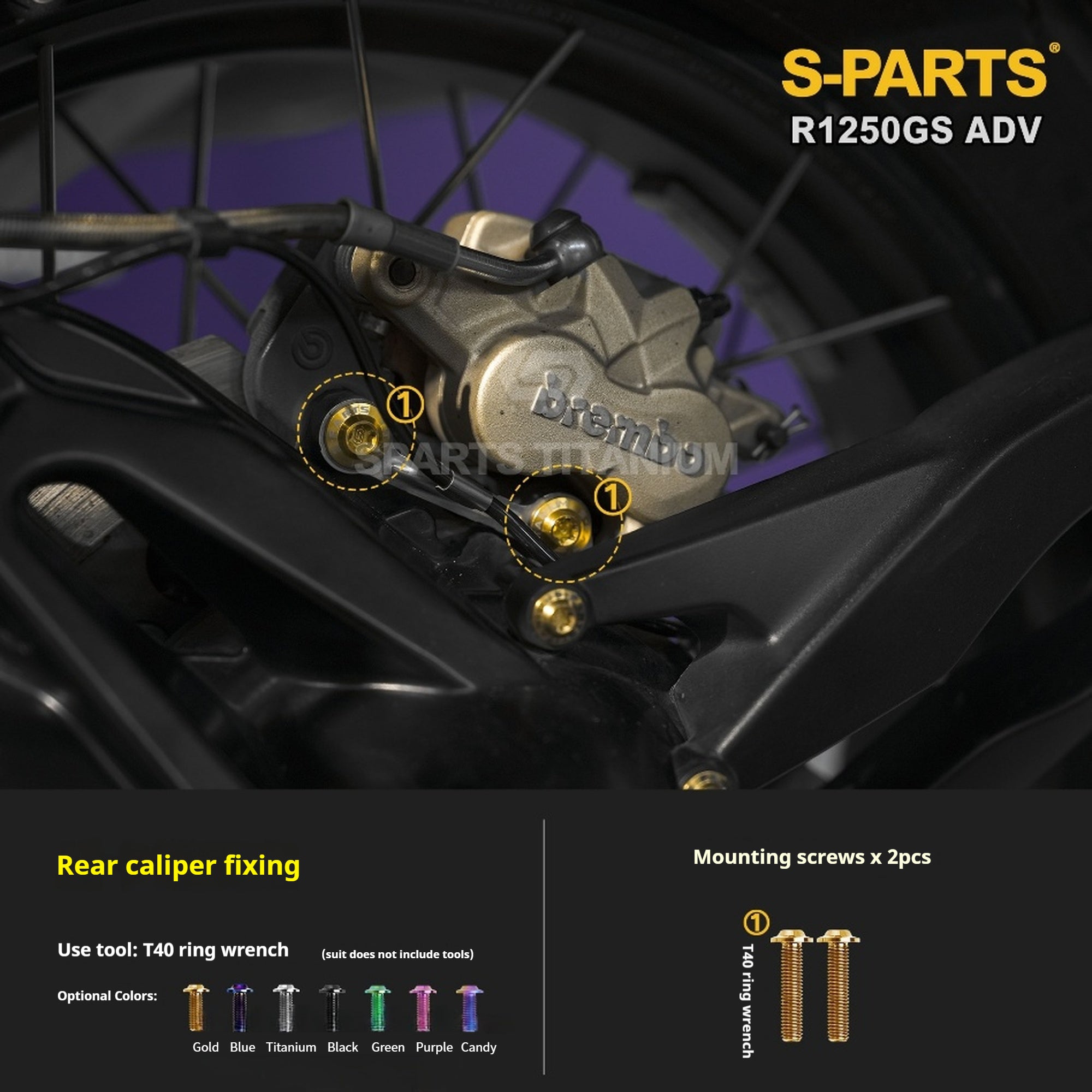 SPARTS Titanium Bolt Kit for BMW R 1250GS ADV – CNC Titanium Upgrade Kit