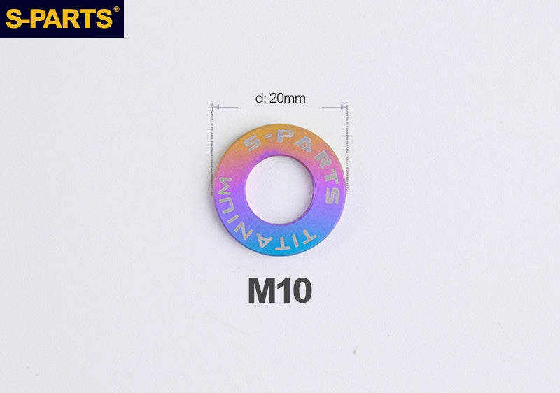 S-PARTS M8 / M10 / M12 / M14 TC4 Titanium Flat Washers for E-Bikes, Motorcycles & Bicycles
