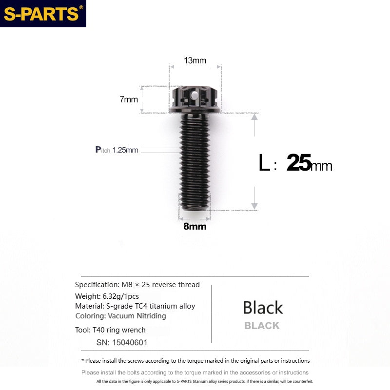 SPARTS Titanium Mirror Block-Off Bolts · M8/M10 Positive & Reverse Thread · Lightweight Motorcycle Plug Bolts