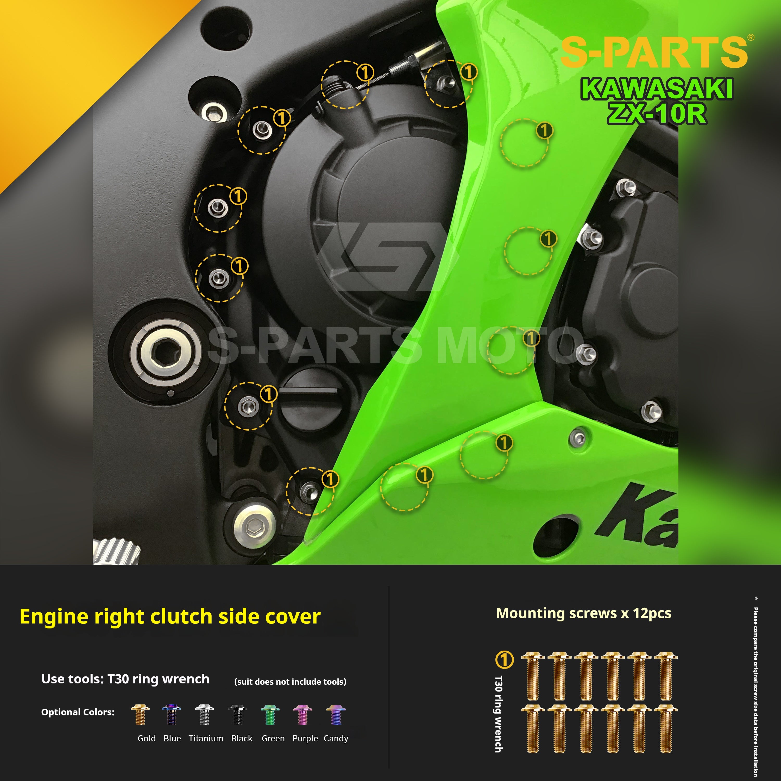 SPARTS Titanium Screw Set for Kawasaki ZX-10R 2023 –  CNC Titanium Upgrade Kit