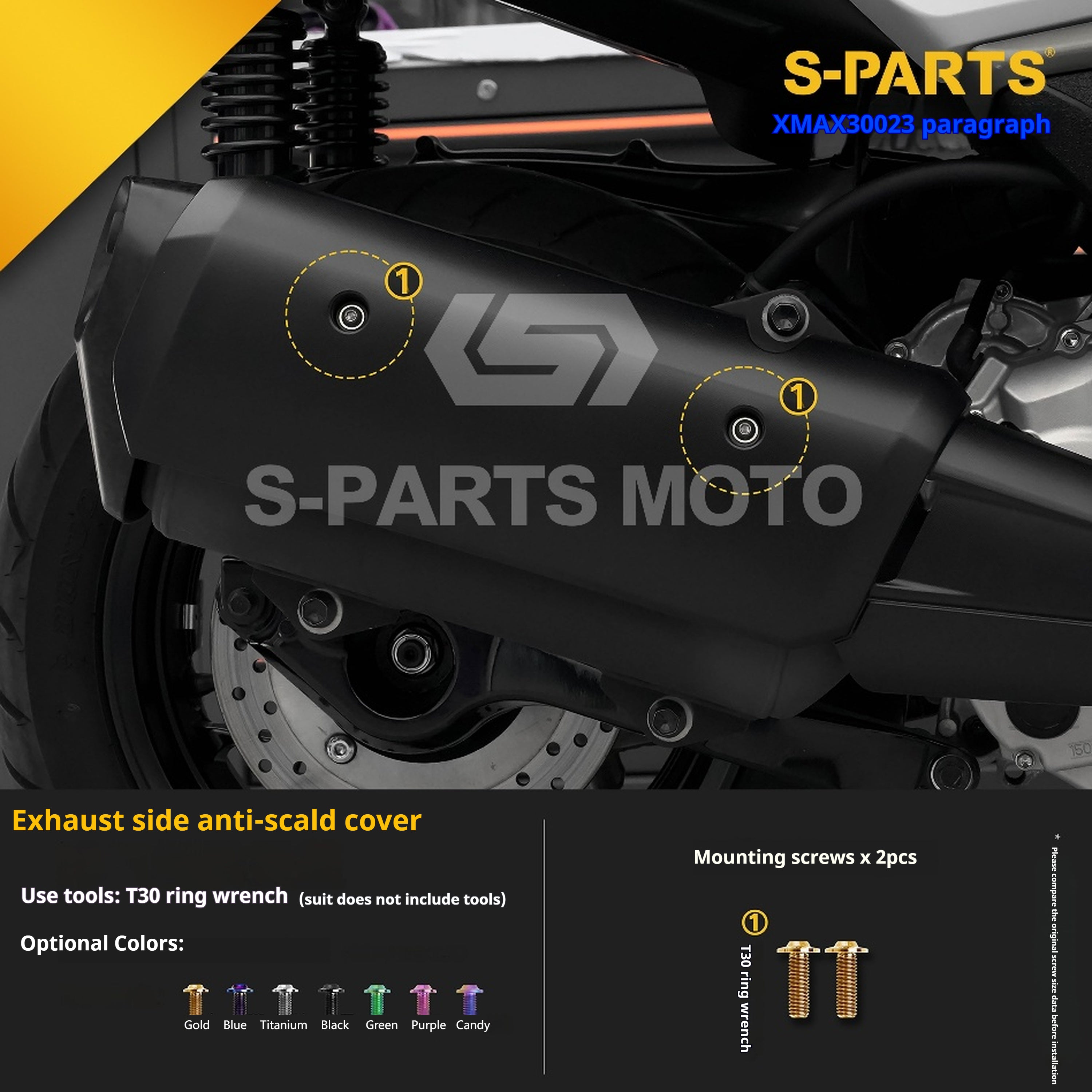 SPARTS Titanium Bolt Set for 2023 XMAX300 – Yamaha Motorcycle Custom Upgrade - 2/2
