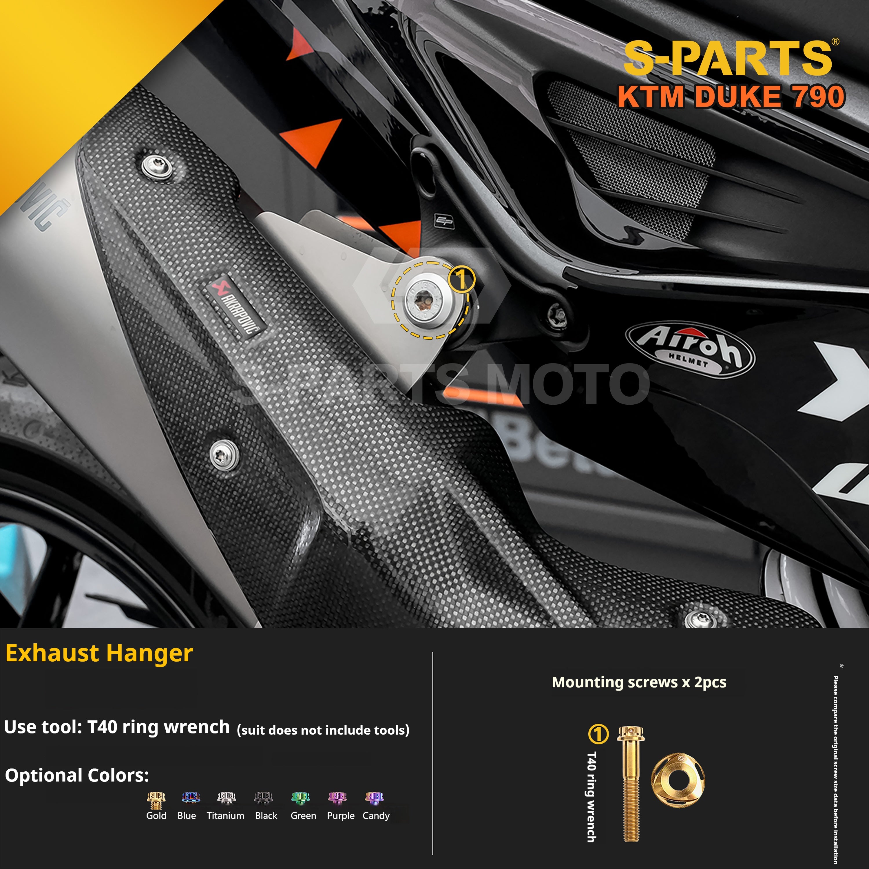 SPARTS TC4 Titanium Bolt Kit Compatible with KTM DUKE 790 – Full Motorcycle Fastener Upgrade