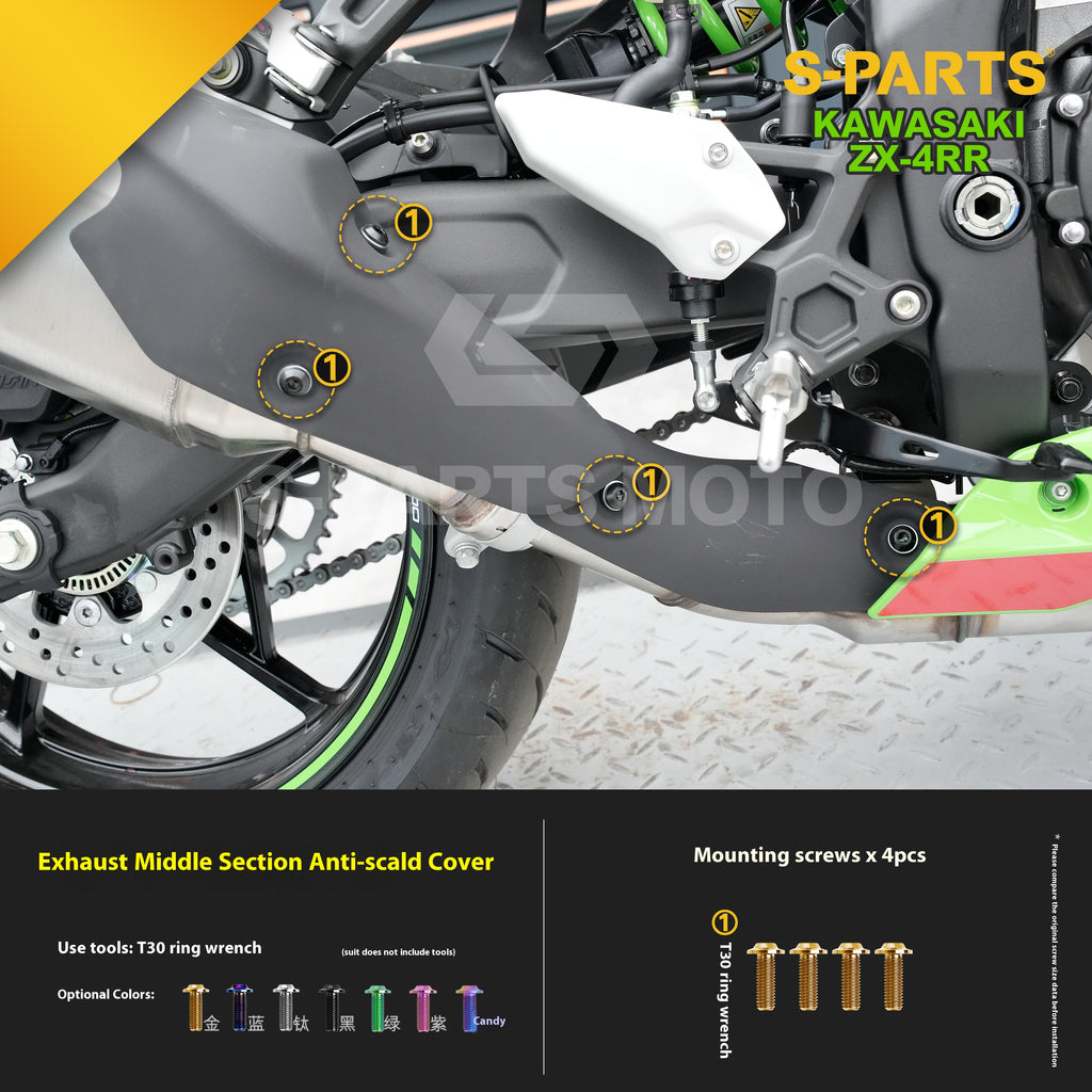 SPARTS TC4 Titanium Bolt Kit for Kawasaki ZX-4RR | Motorcycle Titanium Bolt Upgrade