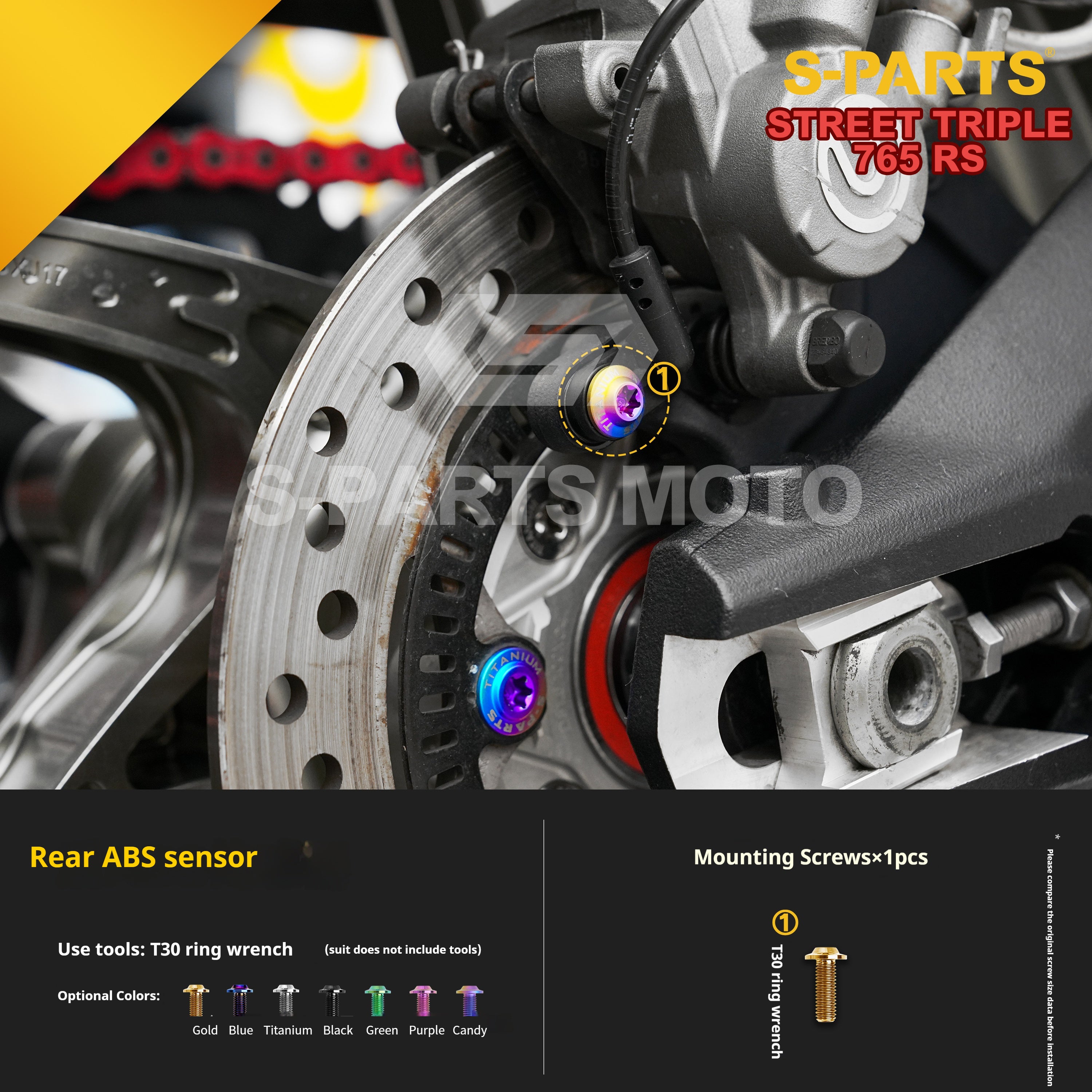 SPARTS Titanium Screw Set for Triumph Street Triple RS –CNC Titanium Upgrade Kit