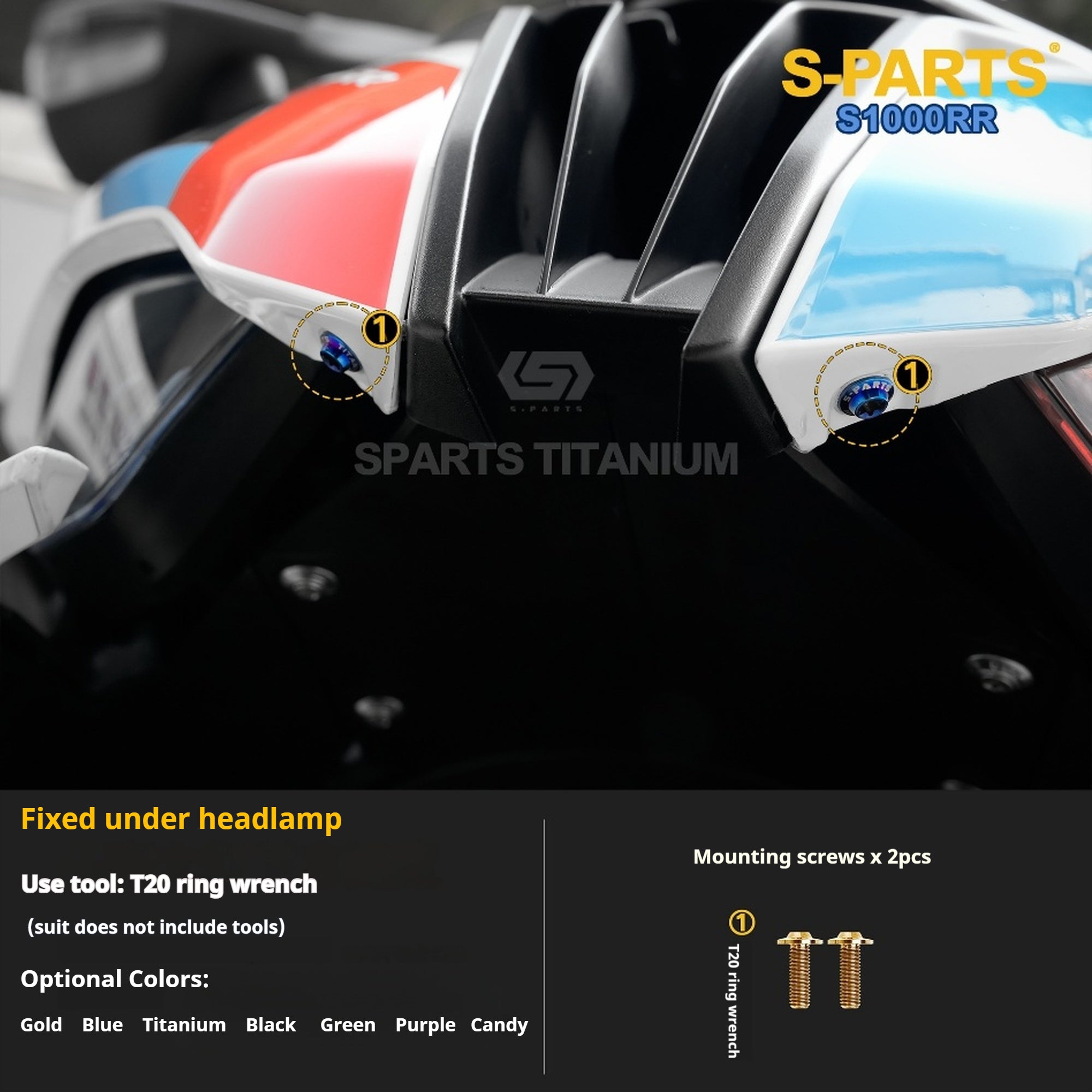 SPARTS TC4 Titanium Bolt Kit Compatible with BMW S1000RR — Full Motorcycle Upgrade Fastener Set