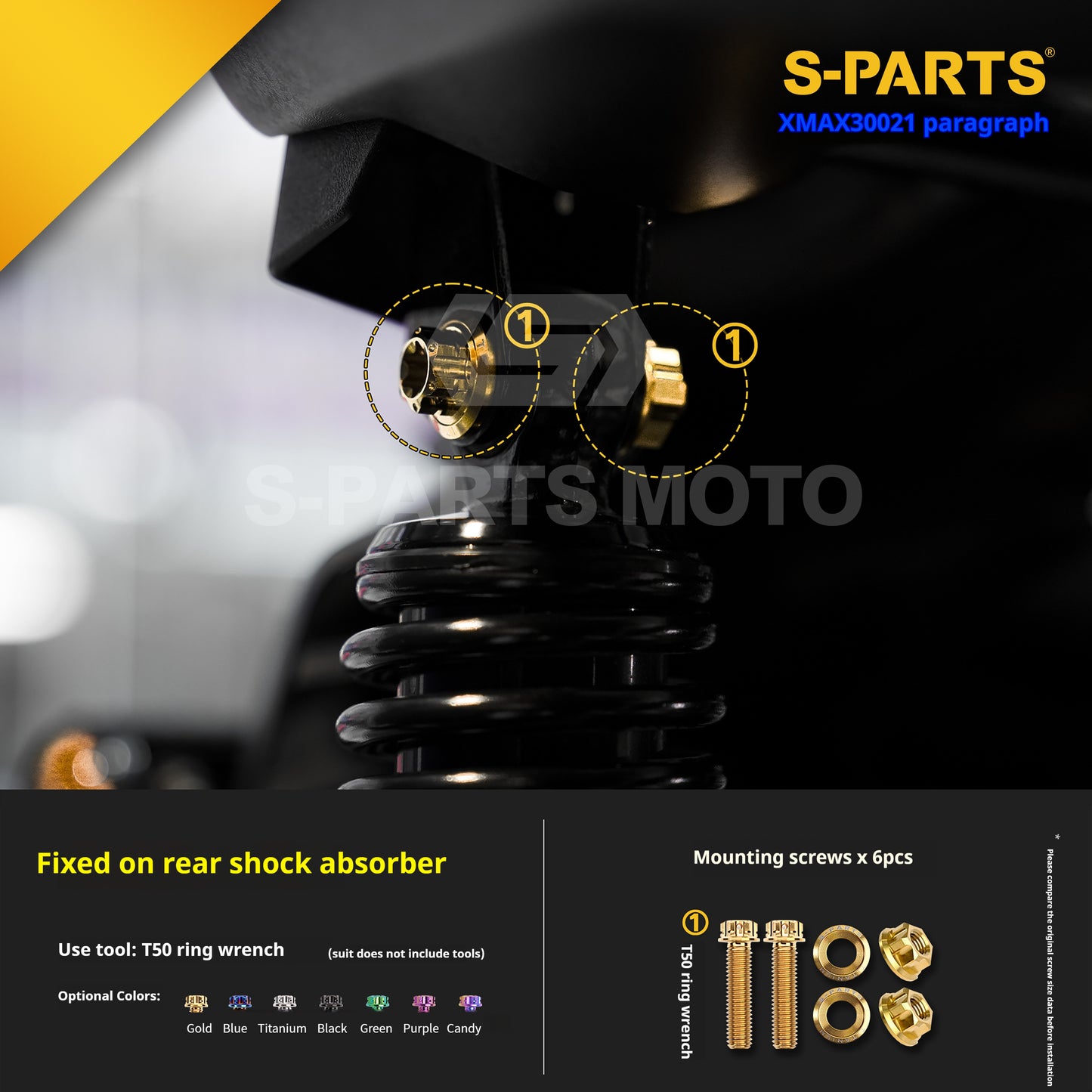 SPARTS 2021 XMAX300 YAMAHA Motorcycle Modified Titanium Alloy Bolts Screws