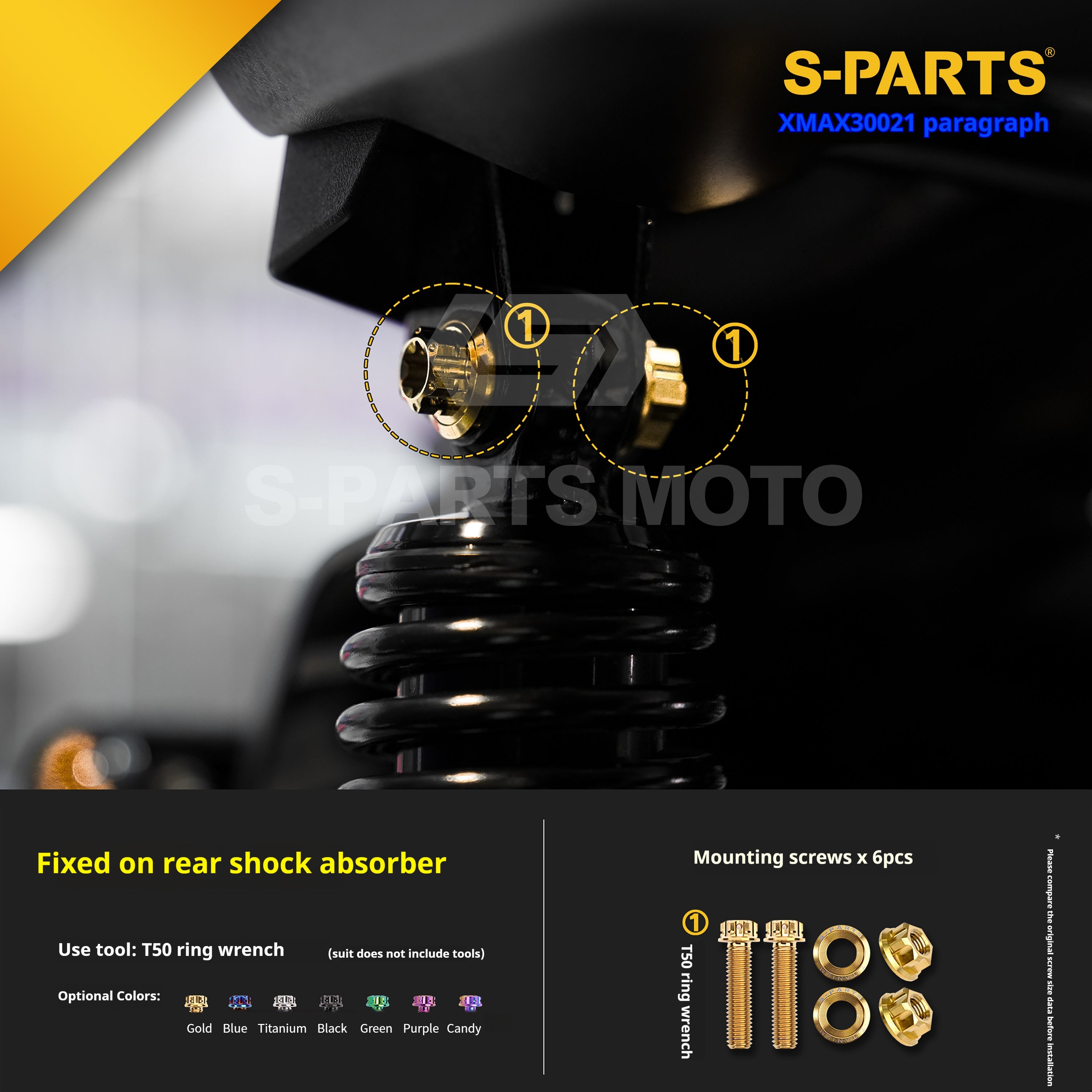 SPARTS Titanium Screw Set for Yamaha XMAX 300 2021 –  CNC Titanium Upgrade Kit