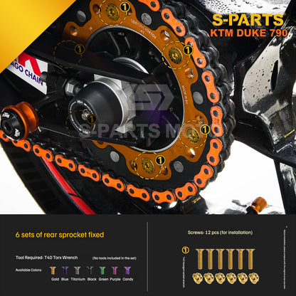S-parts Titanium Engine Cover & Frame Bolt Kit for KTM DUKE 790 | Premium Grade 5 Power Hardware