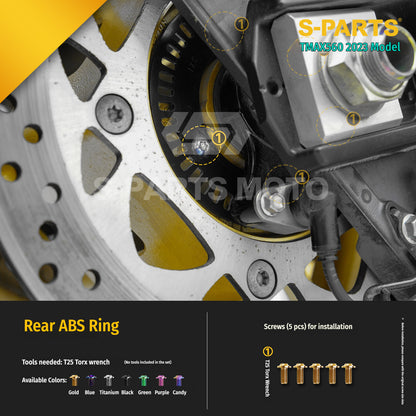 SPARTS Titanium Bolt Kit for Yamaha TMAX560 2023-Rear / Drive / Exhaust System
