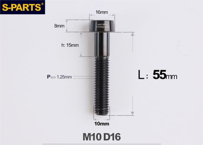 SPARTS Titanium Security Bolt M10 D16 P1.25 – Brake Caliper Locking Screw for Motorcycle