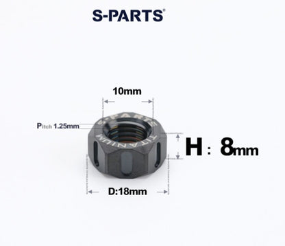 SPARTS Black Titanium Alloy Hex Nuts – TC4 Motorcycle Locking & Fastening Nuts  M4 M5 M6 M8 M10 M12