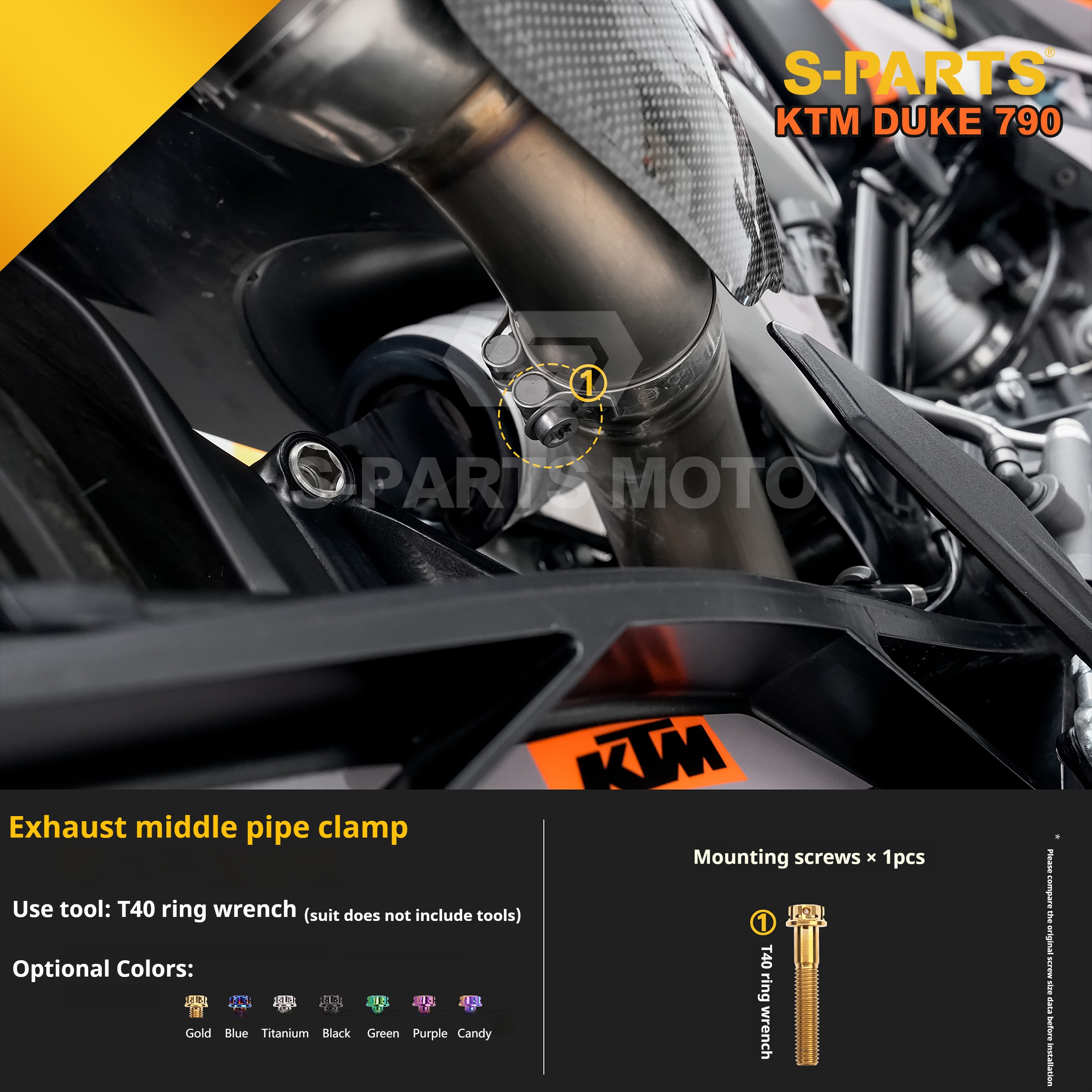SPARTS TC4 Titanium Bolt Kit Compatible with KTM DUKE 790 – Full Motorcycle Fastener Upgrade