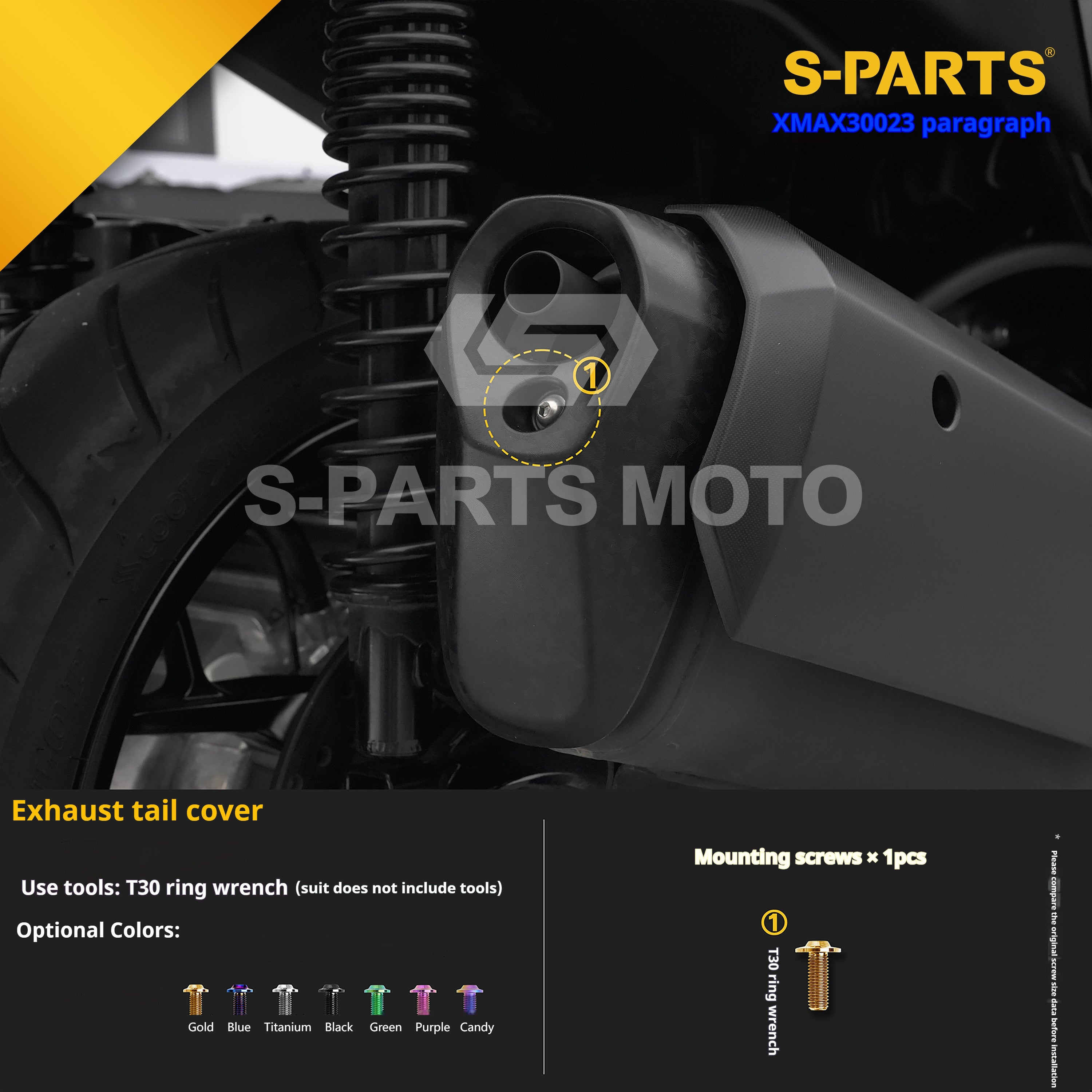 SPARTS Titanium Bolt Set for 2023 XMAX300 – Yamaha Motorcycle Custom Upgrade - 2/2