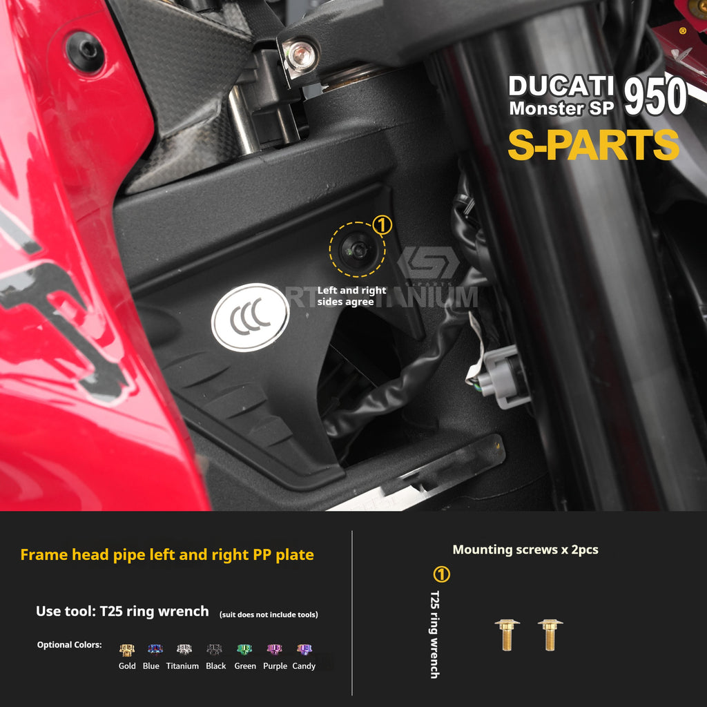 SPARTS Titanium Bolt Kit for Ducati New Monster SP 950 – Custom Candy Color & CNC Titanium Upgrade Kit