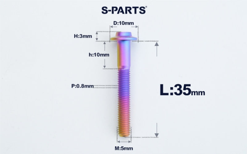 SPARTS A3 Countersunk Head M5 D10 Titanium Bolt TC4 Motorcycle & E-Bike Custom Fastener