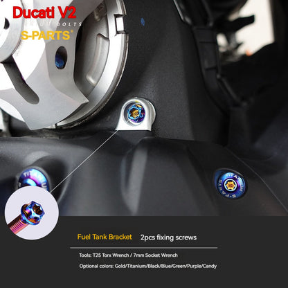 S-PARTS  Compatible with / Suitable for Ducati DUCATI V2 Full Titanium Bolt Kit