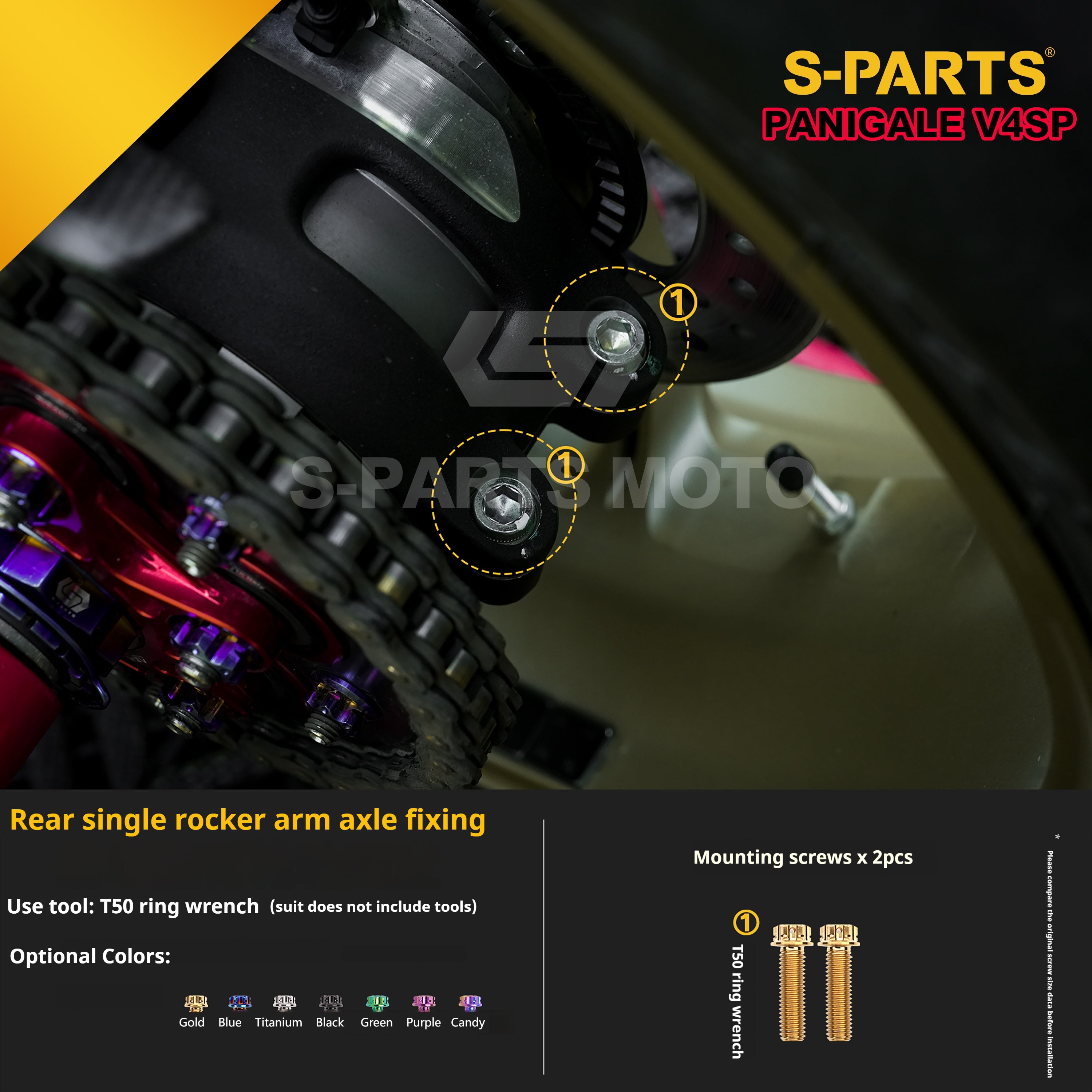 SPARTS TC4 Titanium Bolt Kit for Ducati Panigale V4SP Motorcycle