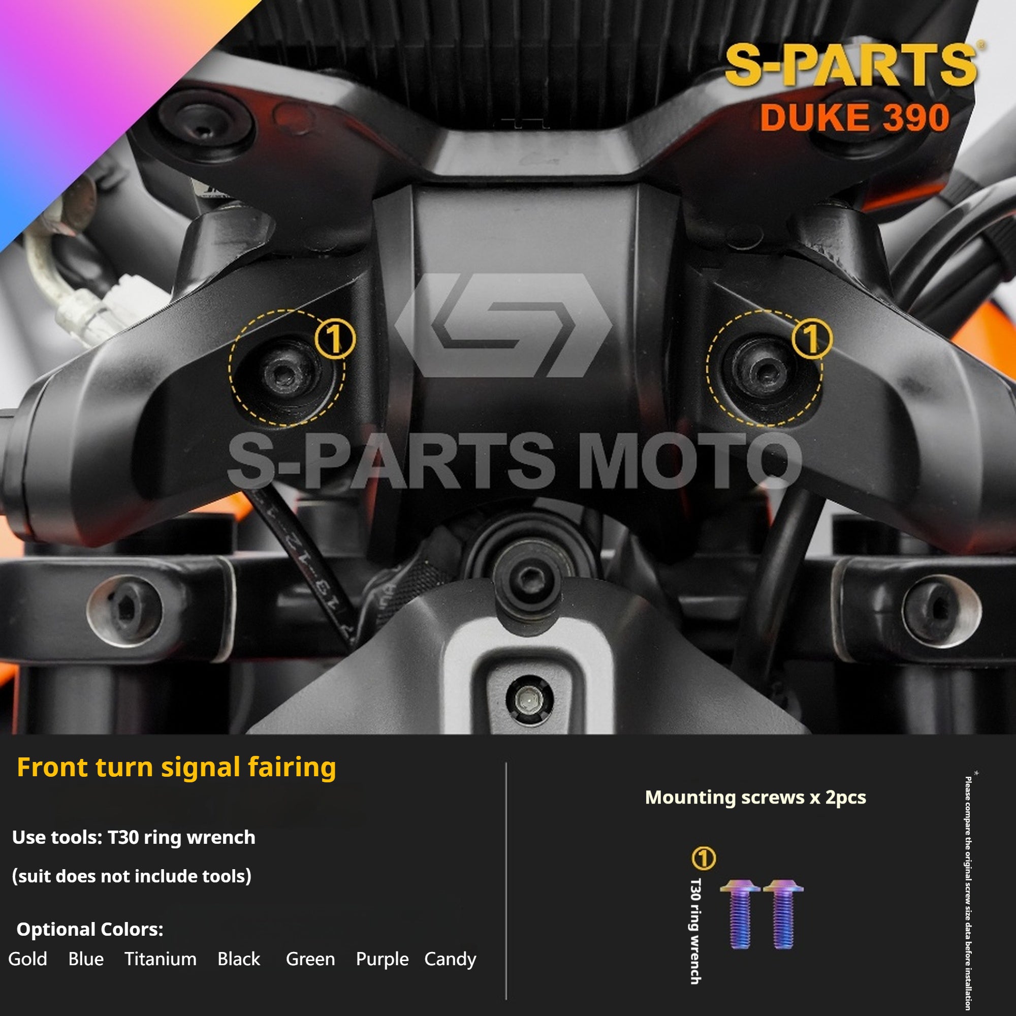 SPARTS Stan KTM DUKE 390 Dedicated · TC4 Titanium Full Motorcycle Bolt Kit