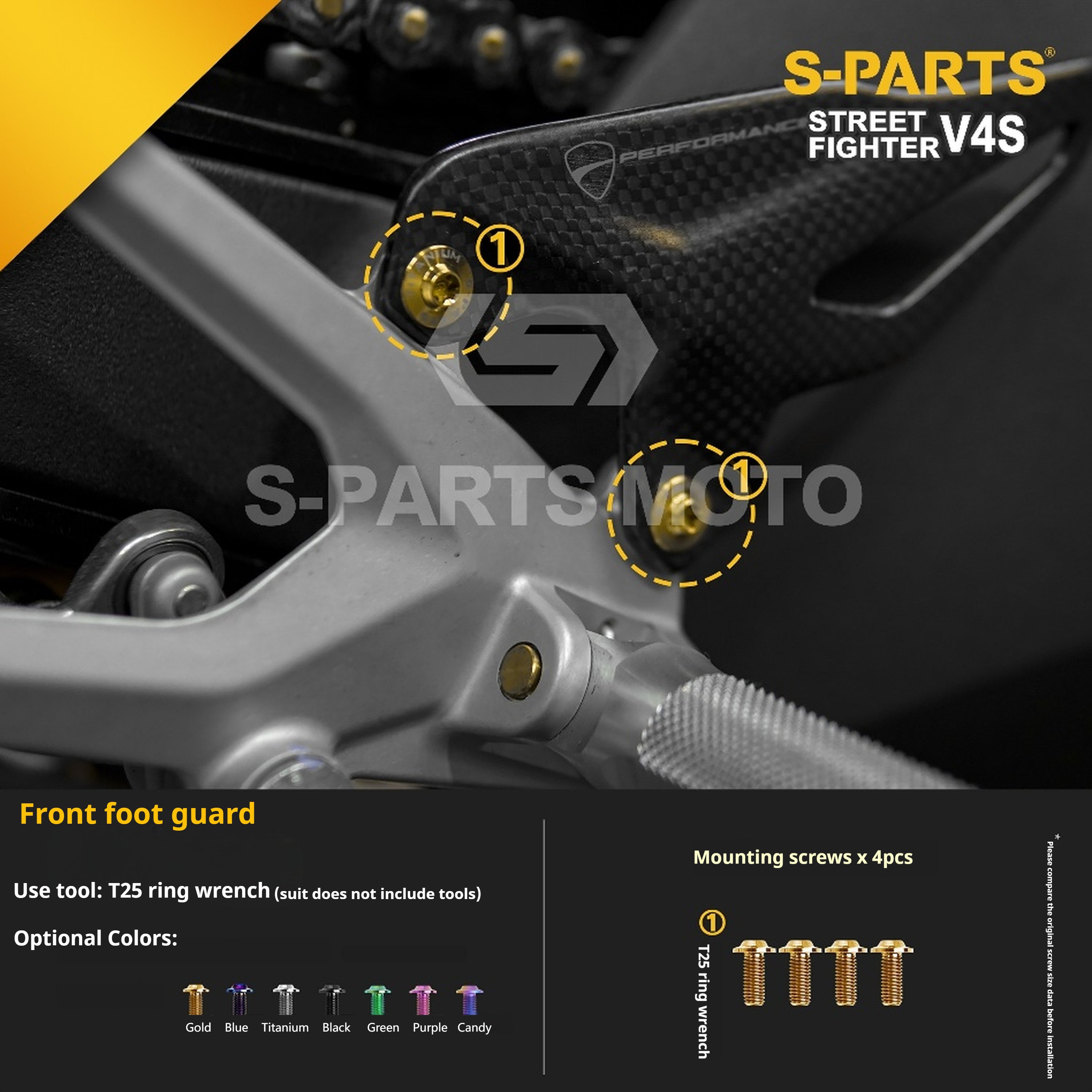 SPARTS Titanium Bolt Kit for Ducati Streetfighter V4S