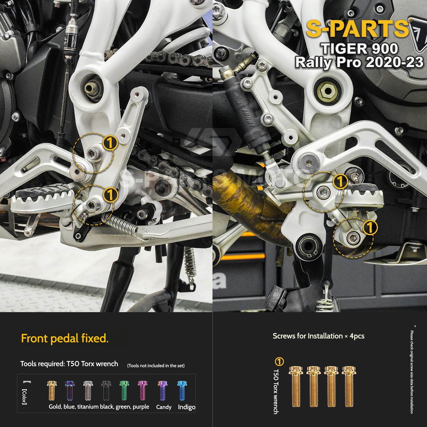 SPARTS Triumph Tiger 900 Rally Pro (2020–2023) Motorcycle Modified Titanium Alloy Bolts