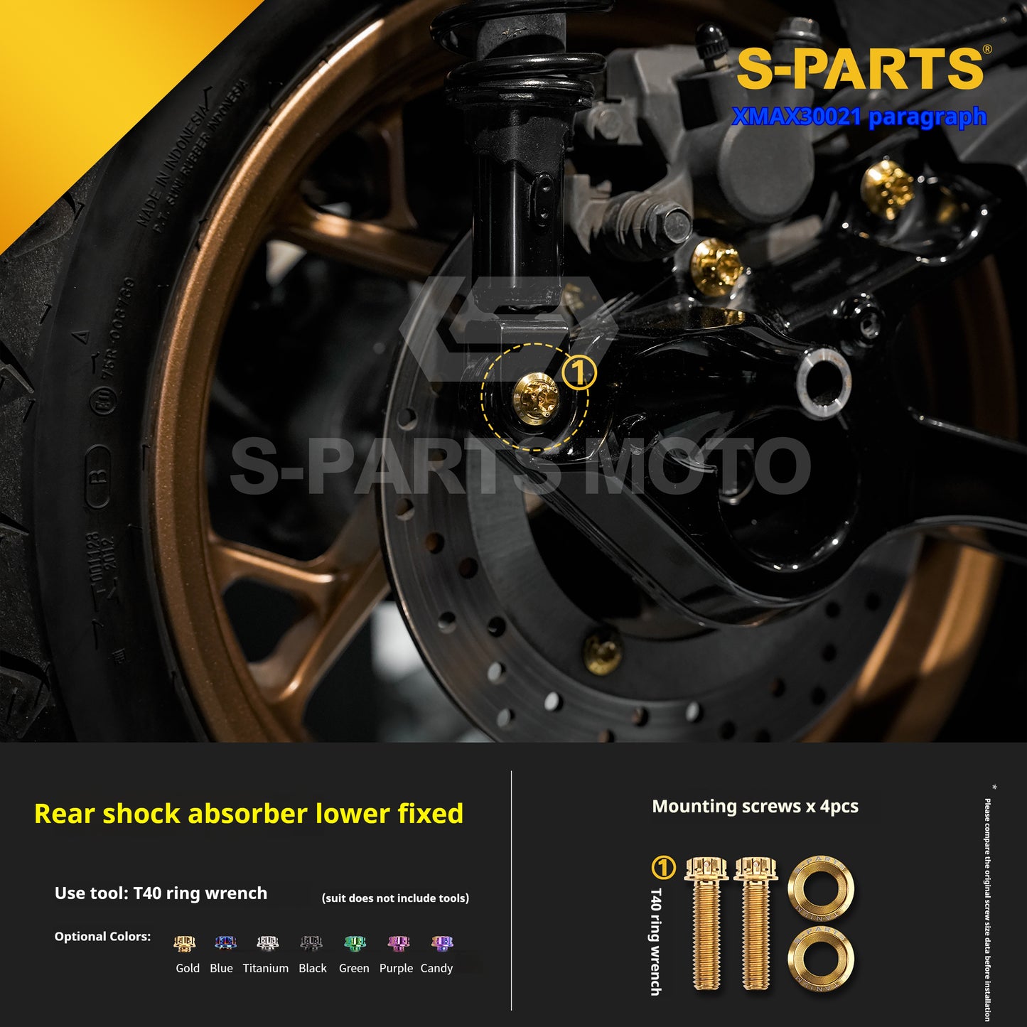 SPARTS 2021 XMAX300 YAMAHA Motorcycle Modified Titanium Alloy Bolts Screws