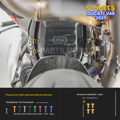 S-PARTS Titanium  Fastener Kit  Bodywork/Subframe and Exhaust for Ducati Panigale V4 S 2025
