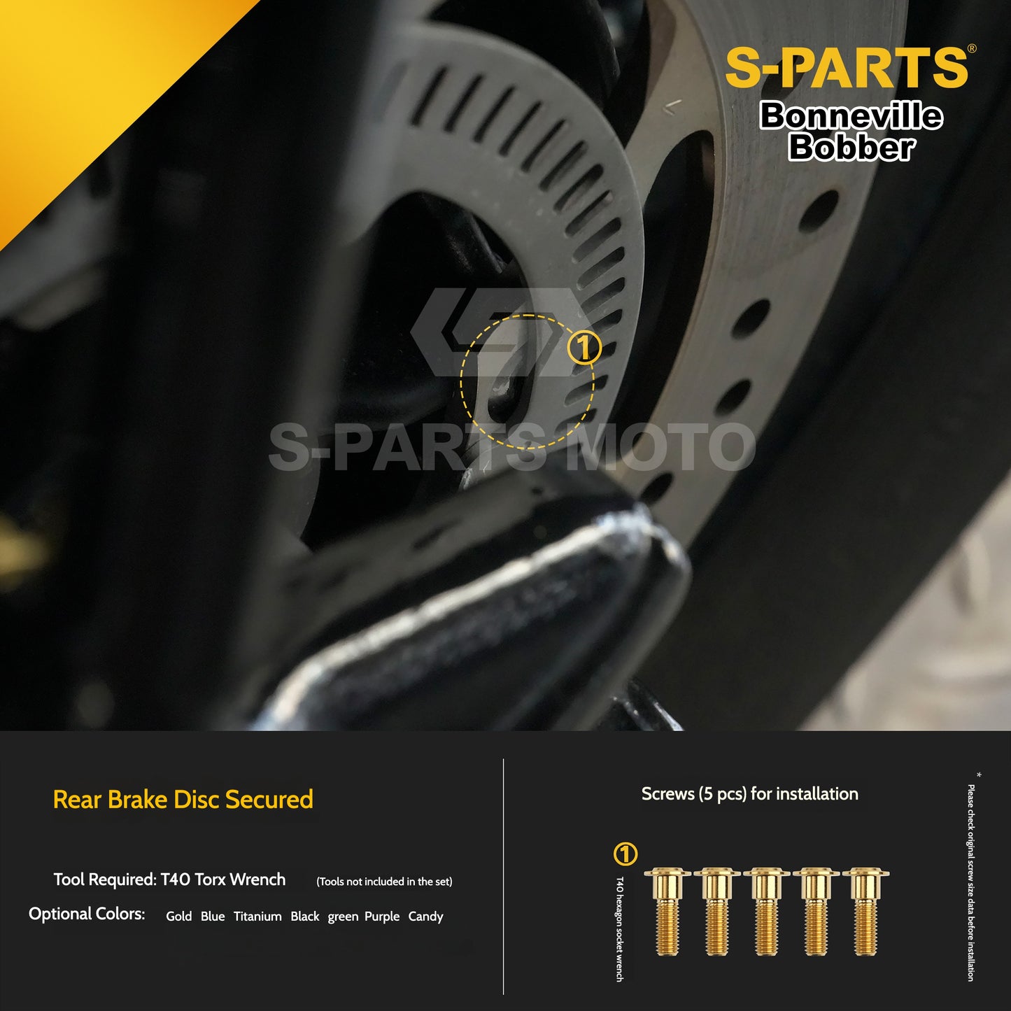 SPARTS Titanium Set Screws for Triumph Bonneville Bobber Motorcycle Modification