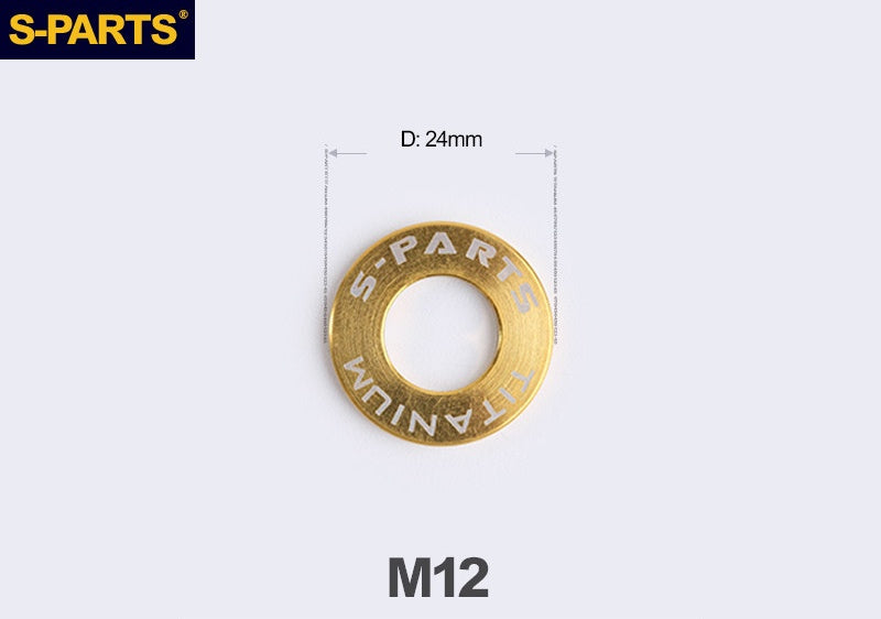 S-PARTS M8 / M10 / M12 / M14 TC4 Titanium Flat Washers for E-Bikes, Motorcycles & Bicycles