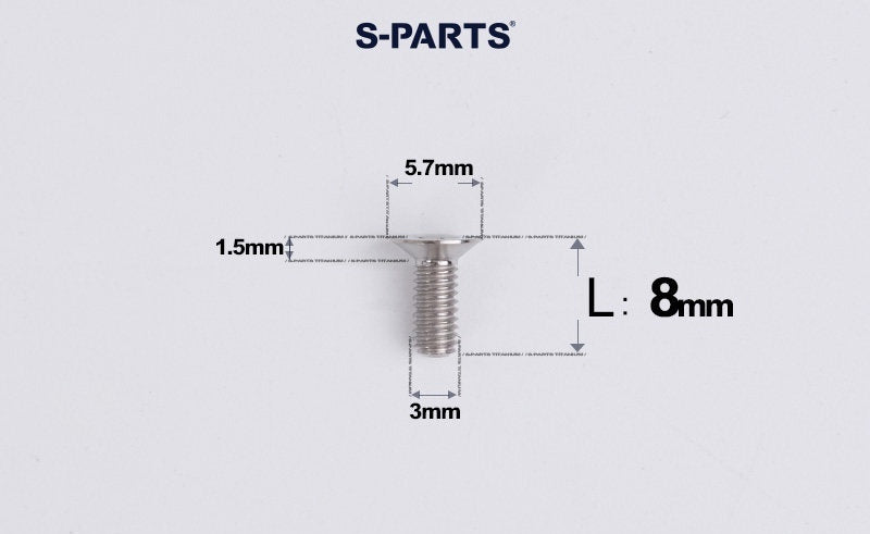 SPARTS Series M3 L6-30 Countersunk Titanium Bolt