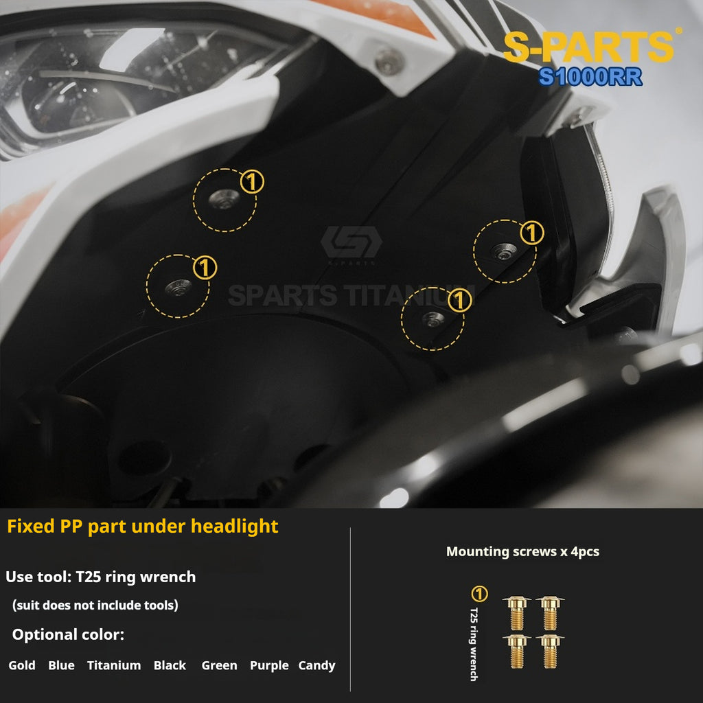 SPARTS TC4 Titanium Bolt Kit Compatible with BMW S1000RR — Full Motorcycle Upgrade Fastener Set