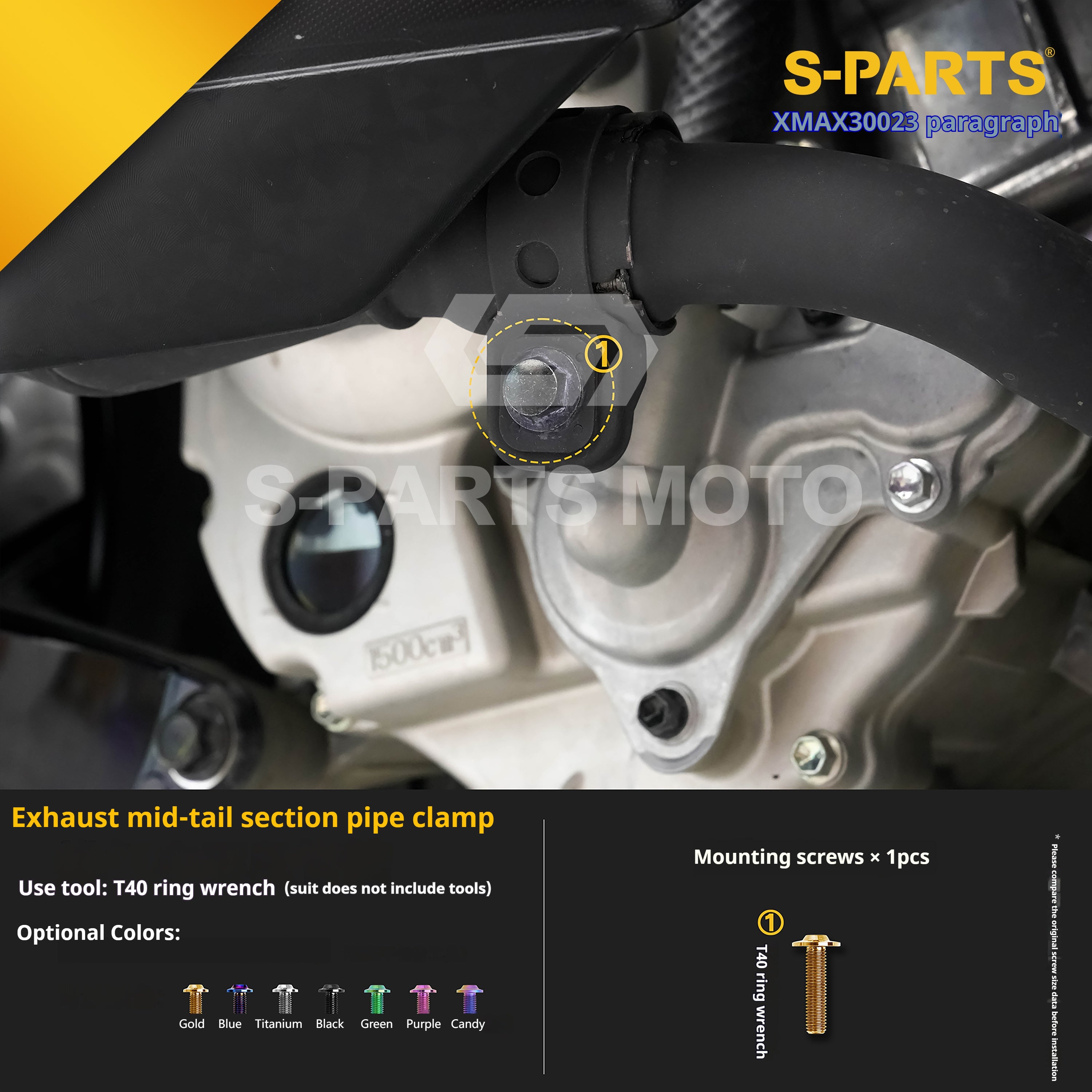 SPARTS Titanium Bolt Set for 2023 XMAX300 – Yamaha Motorcycle Custom Upgrade - 2/2