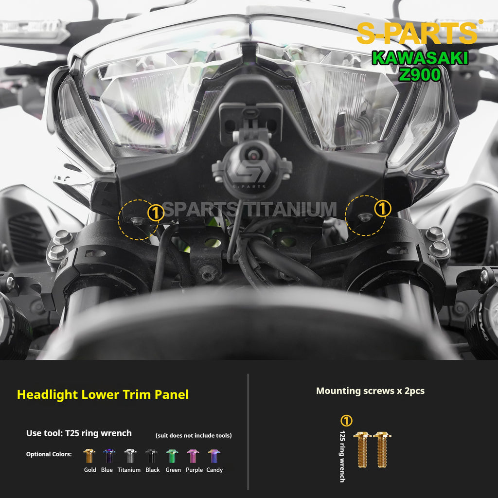 SPARTS TC4 Titanium Bolt Kit for Kawasaki Z900 2021 | Motorcycle Titanium Bolt Upgrade