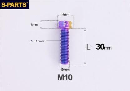 SPARTS M10 × P1.5 L15-120 Standard Head A3 Series Candy Color Titanium Bolt