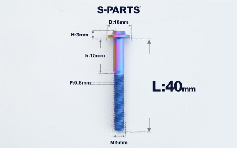 SPARTS A3 Countersunk Head M5 D10 Titanium Bolt TC4 Motorcycle & E-Bike Custom Fastener