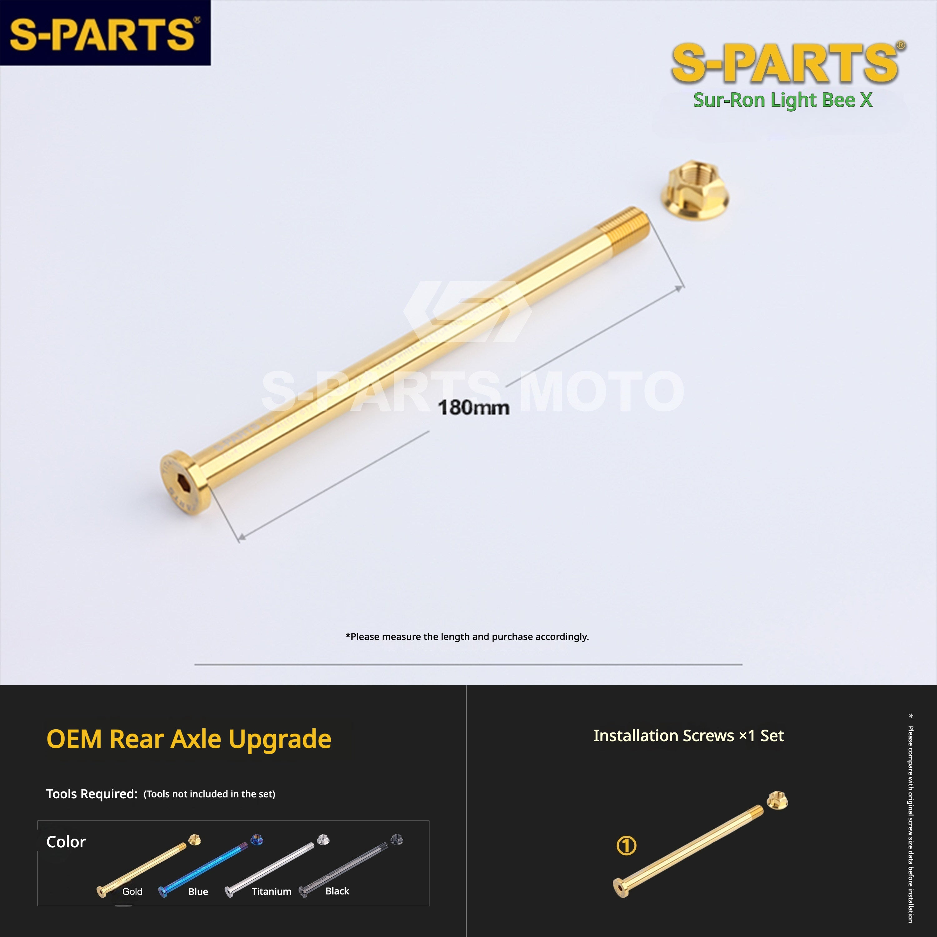S-PARTS TC4 Titanium Full Bolt Kit for Sur-Ron Light Bee X (2025 Model)