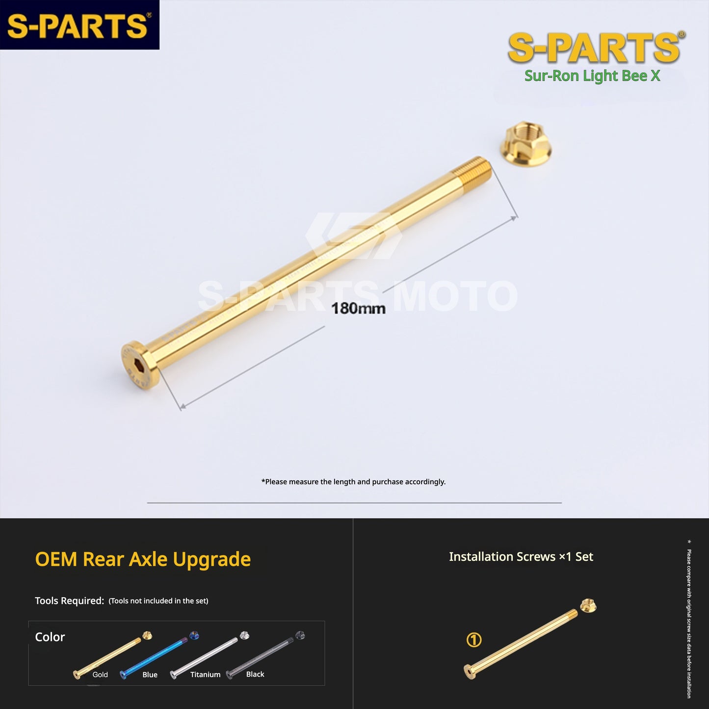 S-PARTS TC4 Titanium Full Bolt Kit for Sur-Ron Light Bee X (2025 Model)