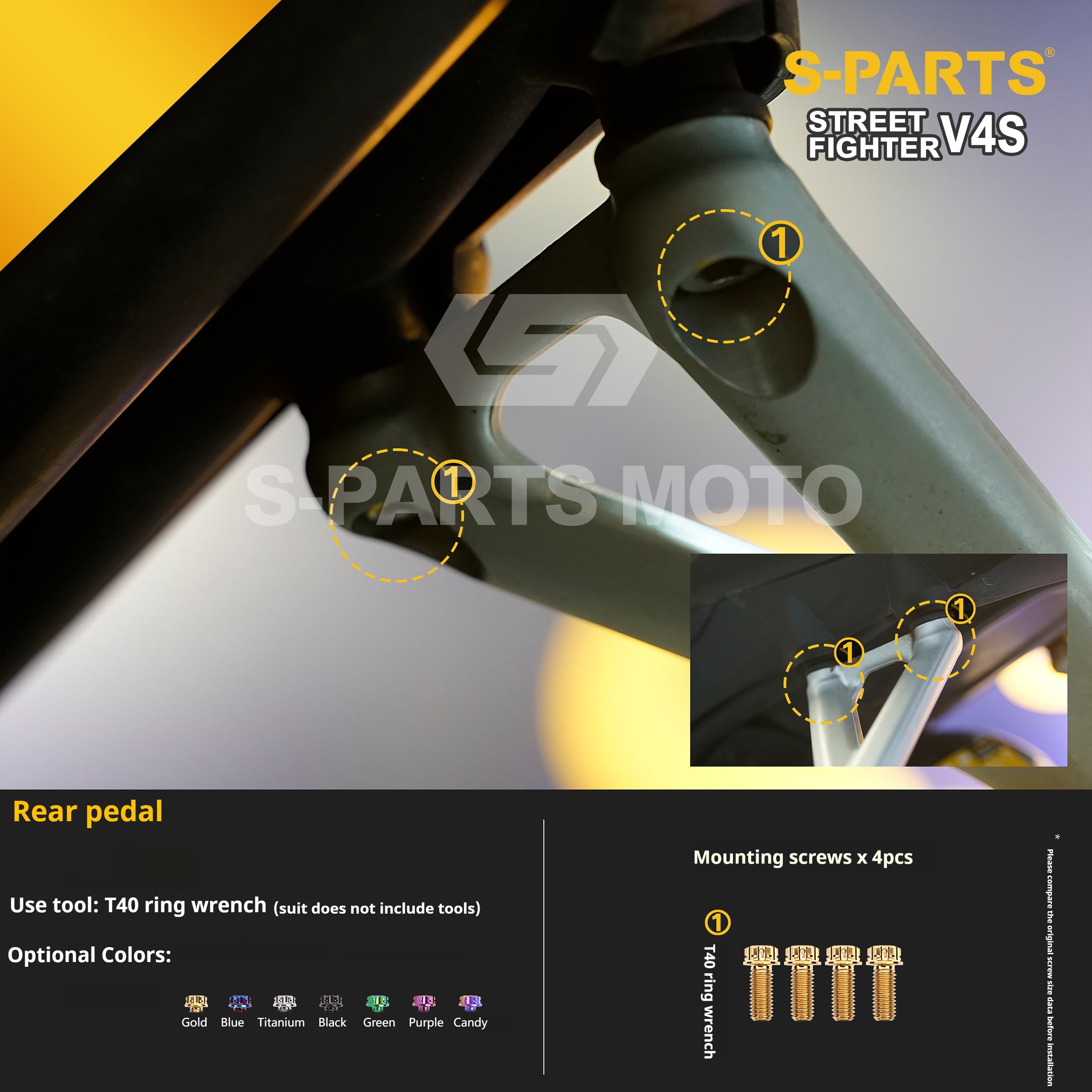 SPARTS Titanium Bolt Kit for Ducati Streetfighter V4S