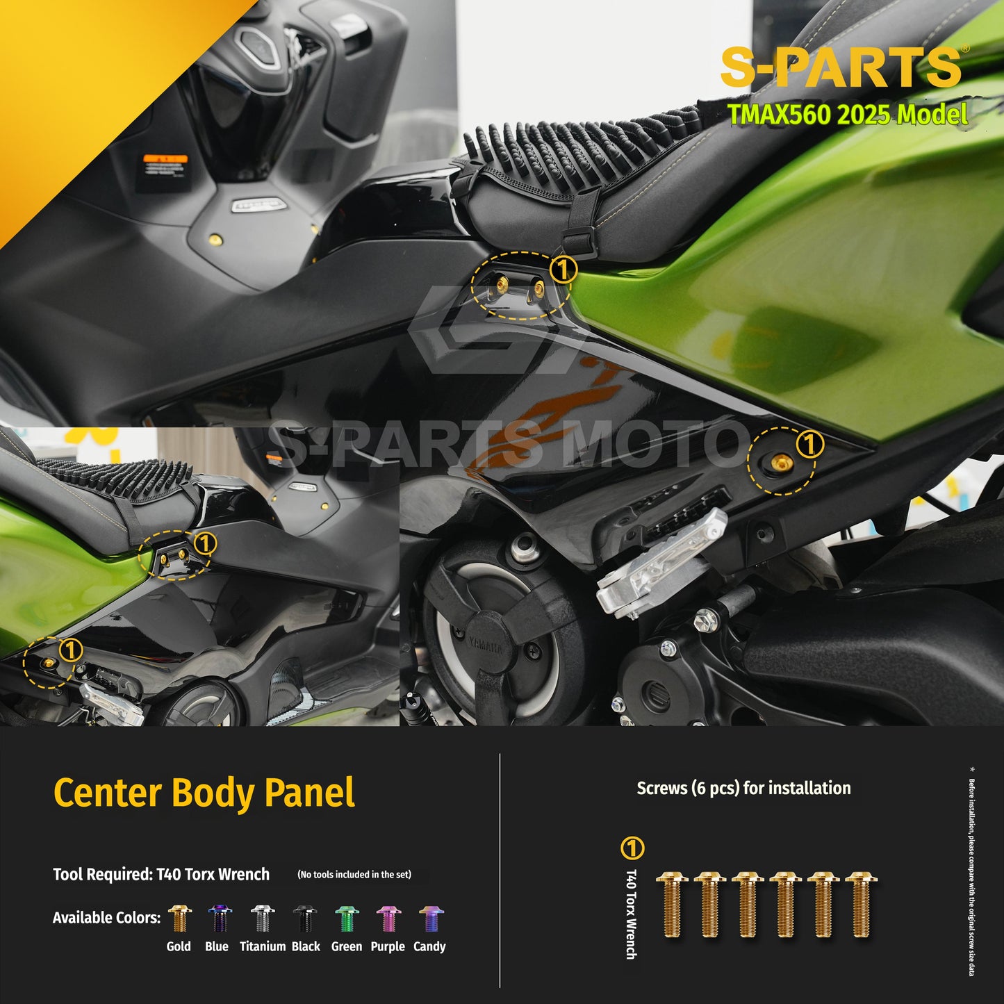 SPARTS Titanium Bolt Kit for YAMAHA TMAX560 2025-Body & Exhaust Section