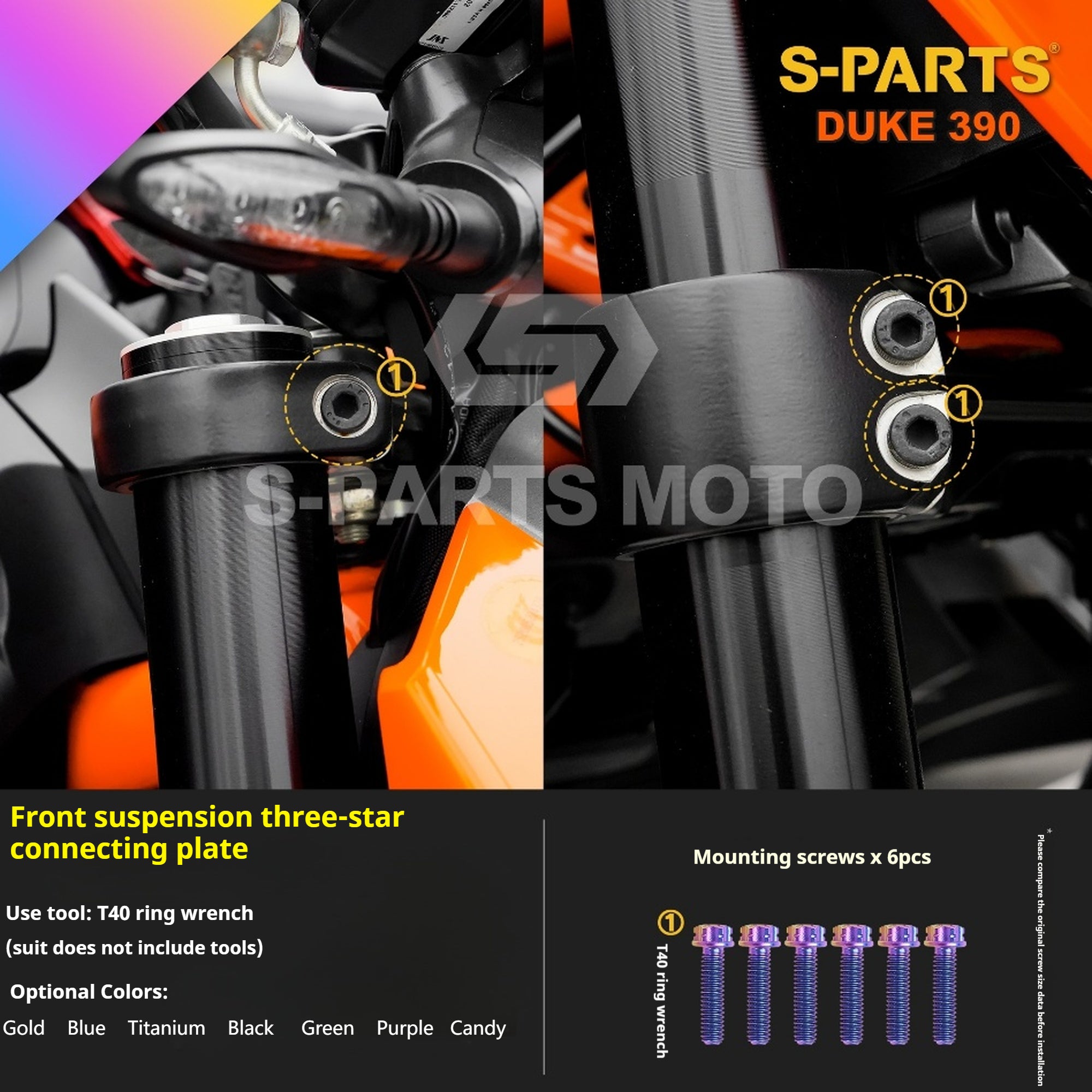 SPARTS Stan KTM DUKE 390 Dedicated · TC4 Titanium Full Motorcycle Bolt Kit